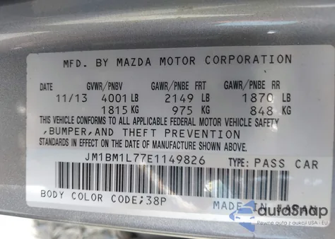 2014 Mazda Mazda3 I Touring из США, поврежденный, VIN JM1BM1L77E1149826